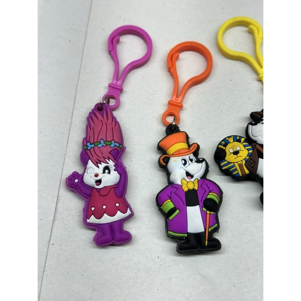 Lot 5 Panda Zipper Pull Backpack Clips Rubber Character‎ Keychains Kids Toy